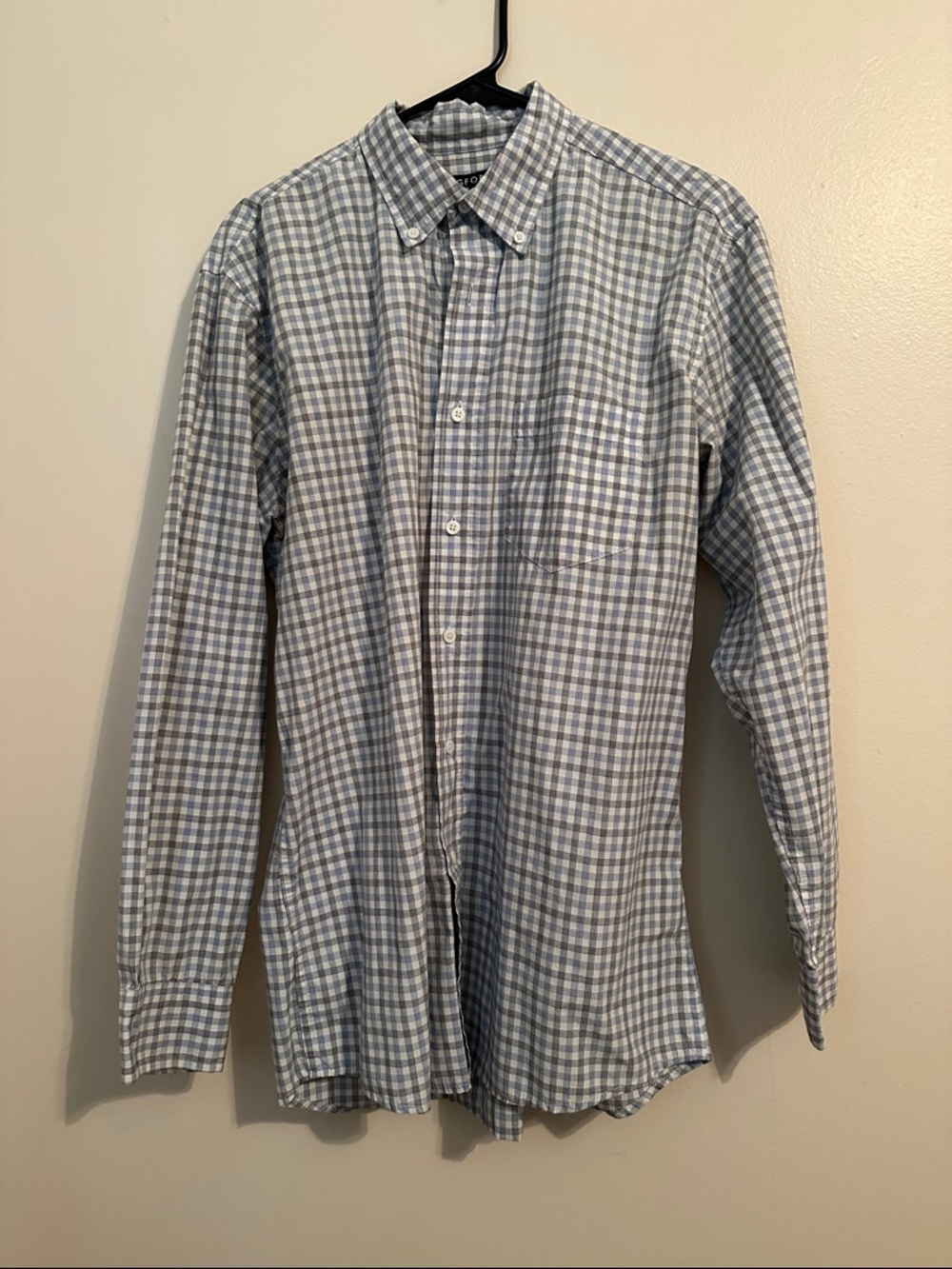 George Light Blue & White Checked Button-Down Shirt